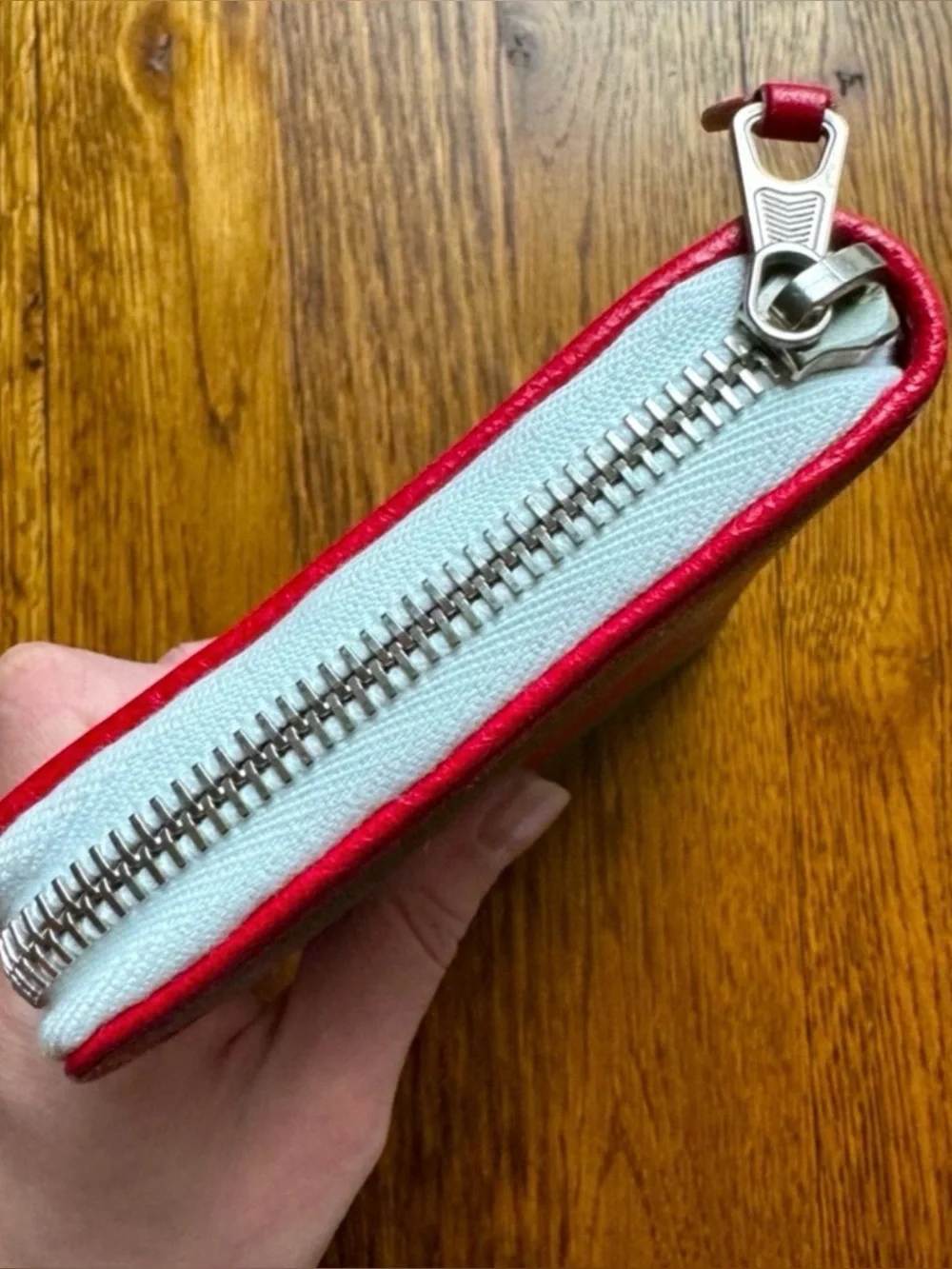 Balenciaga Multicolor Striped Leather Zip Wallet - Green/Orange/Blue/Red
